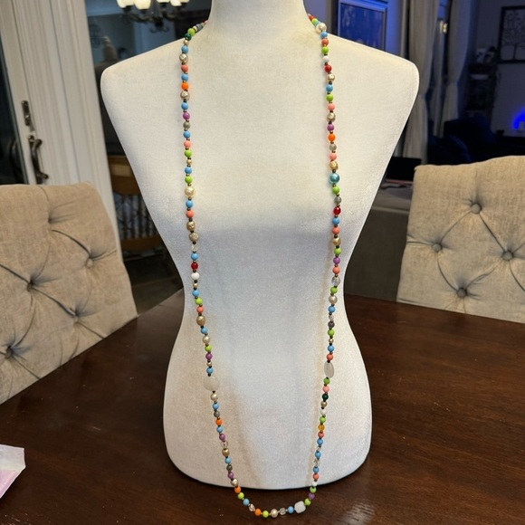 Beautiful Vintage Long 30” Multicolored Bead Necklace - Picture 5 of 10